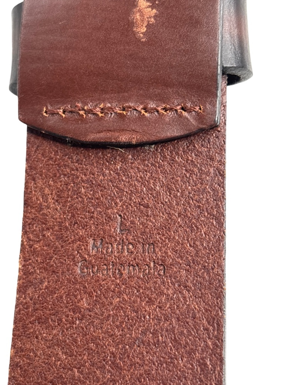 Men's Brown Leather Belt w/ Silver Buckle - Unbranded waist 35-41” - Picture 6 of 6